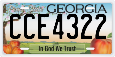 GA license plate CCE4322