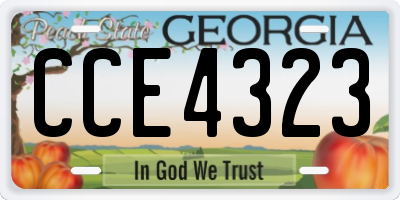 GA license plate CCE4323