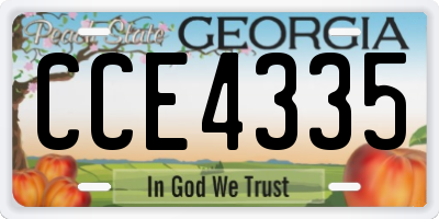 GA license plate CCE4335