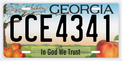 GA license plate CCE4341