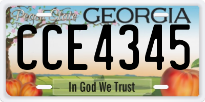 GA license plate CCE4345