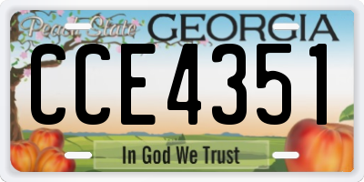 GA license plate CCE4351