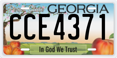 GA license plate CCE4371