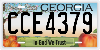 GA license plate CCE4379