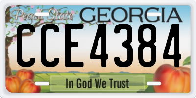 GA license plate CCE4384