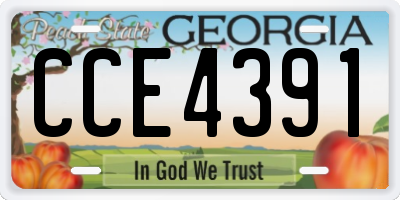GA license plate CCE4391
