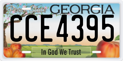 GA license plate CCE4395