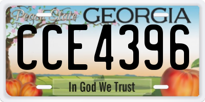 GA license plate CCE4396