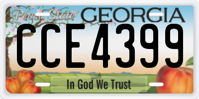 GA license plate CCE4399