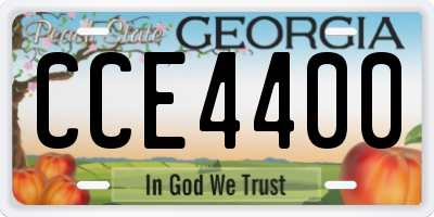 GA license plate CCE4400