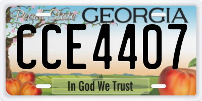GA license plate CCE4407