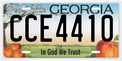 GA license plate CCE4410