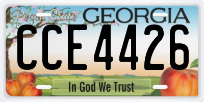 GA license plate CCE4426