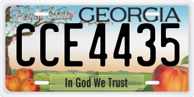 GA license plate CCE4435
