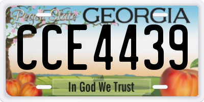 GA license plate CCE4439