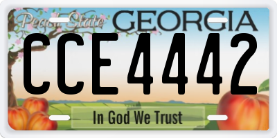 GA license plate CCE4442