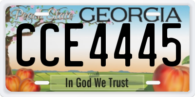 GA license plate CCE4445