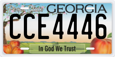 GA license plate CCE4446