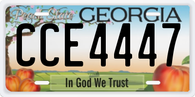 GA license plate CCE4447