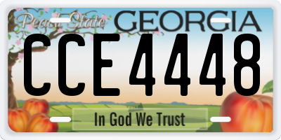 GA license plate CCE4448