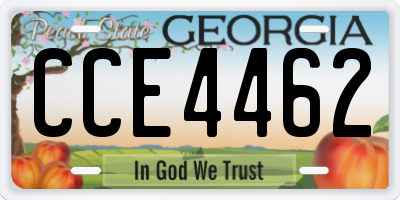GA license plate CCE4462