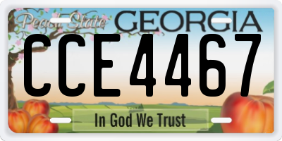 GA license plate CCE4467