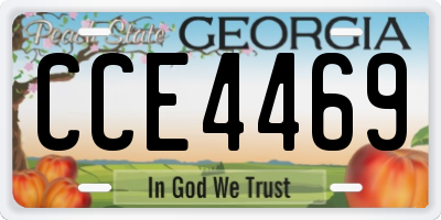 GA license plate CCE4469