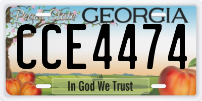 GA license plate CCE4474