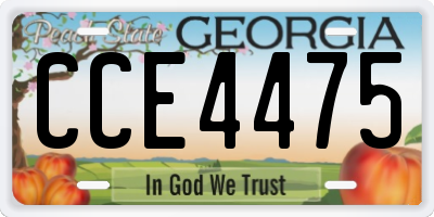 GA license plate CCE4475