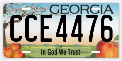 GA license plate CCE4476