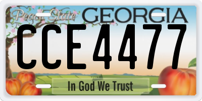 GA license plate CCE4477