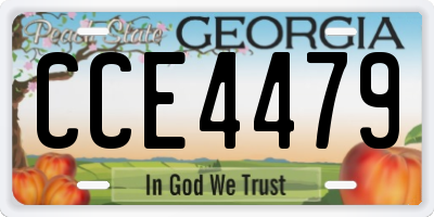 GA license plate CCE4479