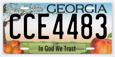 GA license plate CCE4483