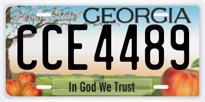 GA license plate CCE4489