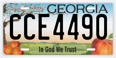 GA license plate CCE4490
