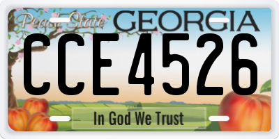 GA license plate CCE4526