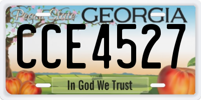 GA license plate CCE4527