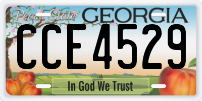 GA license plate CCE4529