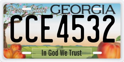 GA license plate CCE4532