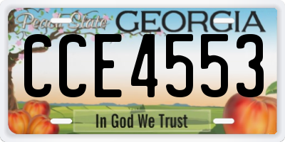 GA license plate CCE4553