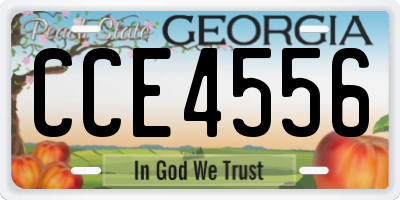 GA license plate CCE4556