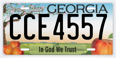 GA license plate CCE4557