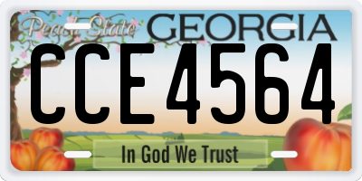 GA license plate CCE4564