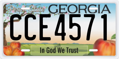 GA license plate CCE4571