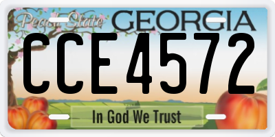 GA license plate CCE4572