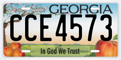 GA license plate CCE4573