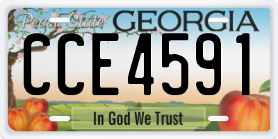 GA license plate CCE4591