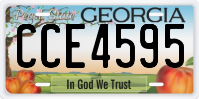 GA license plate CCE4595