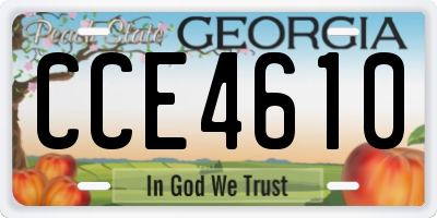 GA license plate CCE4610