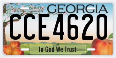 GA license plate CCE4620